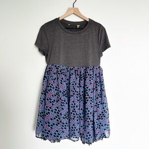 Admit One Mixed Pattern Skater Tshirt Mini Dress